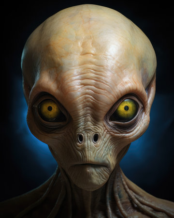 a close up of a alienの素材