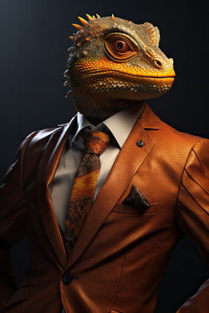 a lizard in a suitの素材