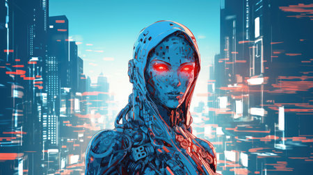 a woman in a hoodieの素材