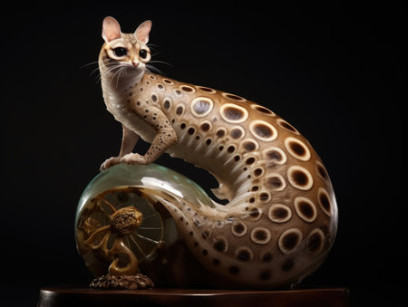 a small animal on a shellの素材