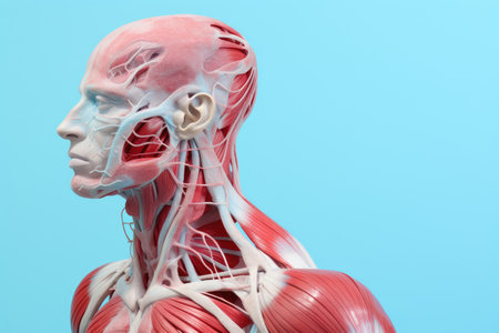 a human body with muscles and veinsの素材