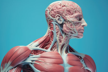 a human body with muscles and veinsの素材