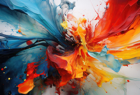 a colorful splashes of paintの素材