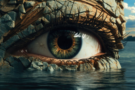 a close up of an eyeの素材