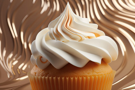 a cupcake with white frostingの素材