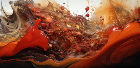 a close up of a colorful liquidの素材