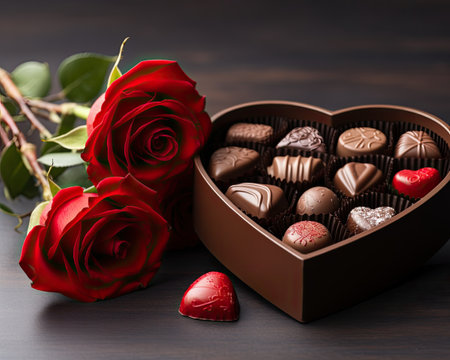 a box of chocolates and rosesの素材