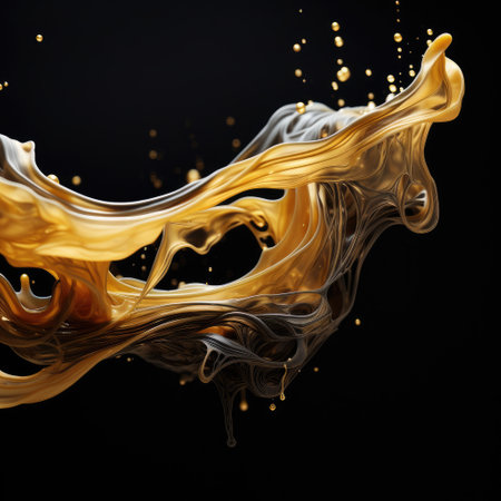 a liquid splashing in the airの素材