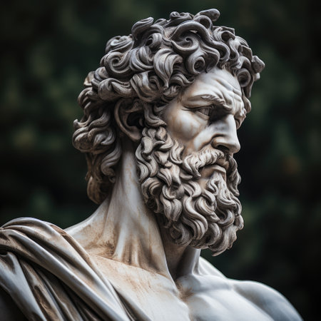 a statue of a bearded manの素材