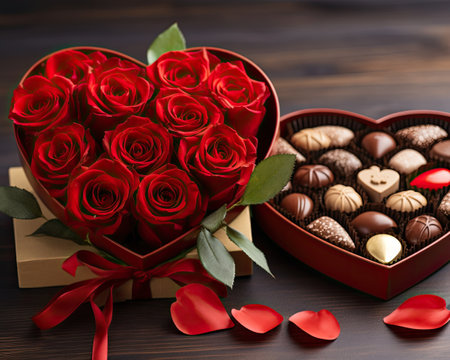 a box of chocolates and rosesの素材