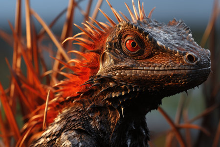 a close up of a lizardの素材