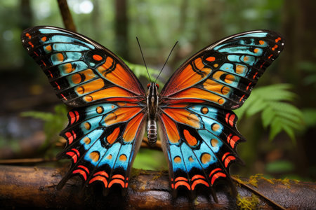 a butterfly on a logの素材