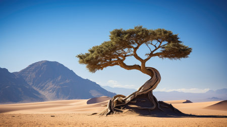 a tree growing out of the sandの素材