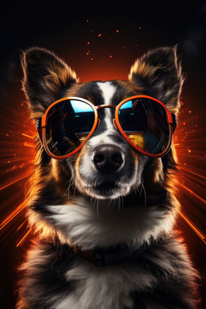 a dog wearing sunglassesの素材