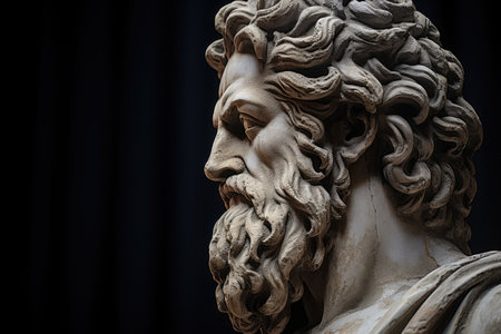 a statue of a bearded manの素材