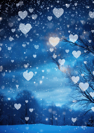 a tree with snow falling on itの素材