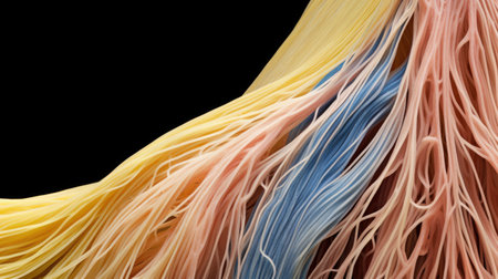 a close up of colorful noodlesの素材
