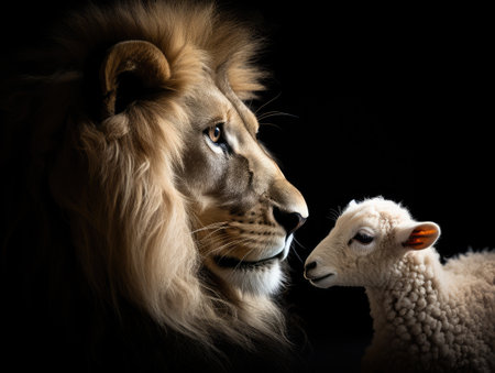 a lion and a lambの素材