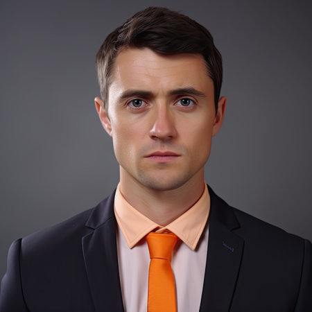 a man in a suit and tieの素材