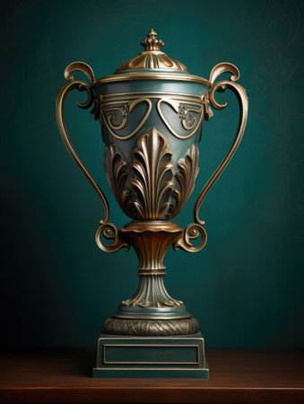 a trophy on a tableの素材