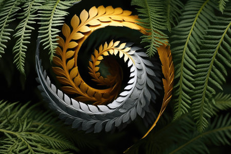 a gold and silver spiraling objectsの素材