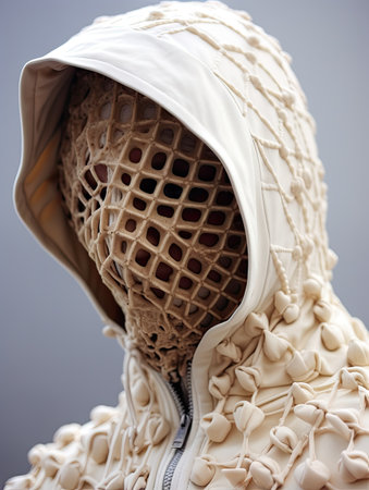 a person wearing a white hoodieの素材