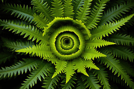 a spiraling green plantの素材
