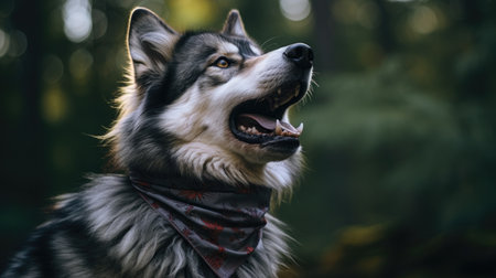 a dog with a bandanaの素材