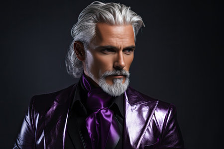 a man in a purple suitの素材