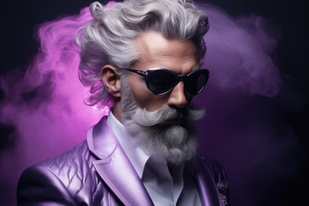 a man with a beard and sunglassesの素材