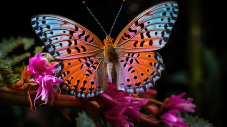 a butterfly on a flowerの素材