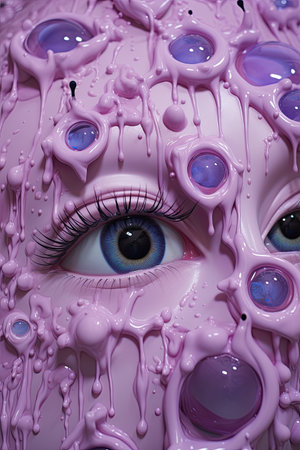 a close up of a human eyeの素材