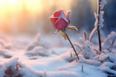 a rose in the snowの素材