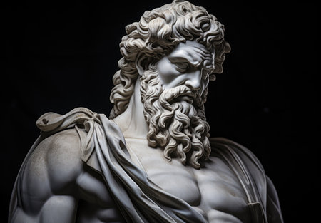 a statue of a man with a beardの素材