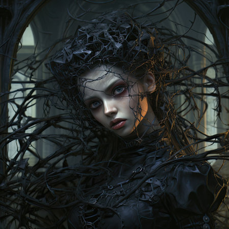 a woman in a black dressの素材