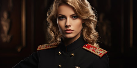 a woman in a military uniformの素材