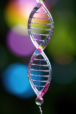 a dna strand made of iceの素材