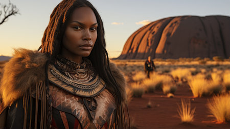 a woman in a desertの素材