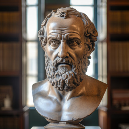 a statue of a man with a beardの素材