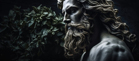 a statue of a man with a beardの素材