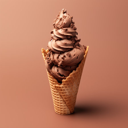 a chocolate ice cream coneの素材