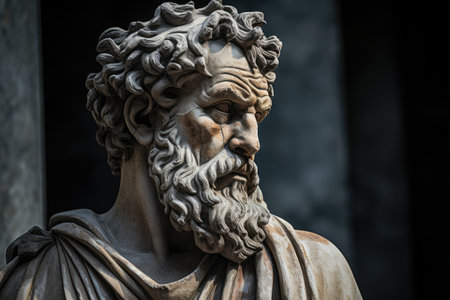 a statue of a man with a beardの素材