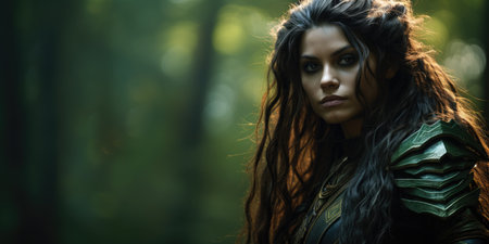 a woman with long hairの素材