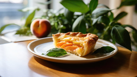 a piece of pie on a plateの素材