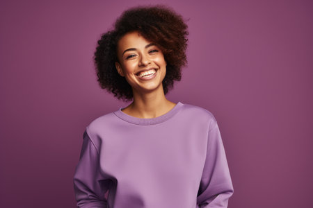 a woman smiling at the cameraの素材