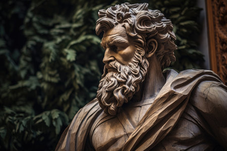 a statue of a man with a beardの素材