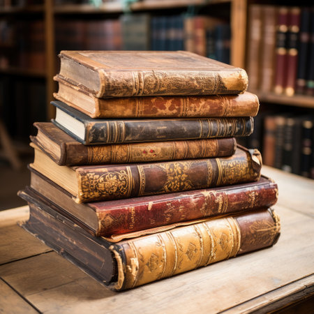 a stack of old booksの素材