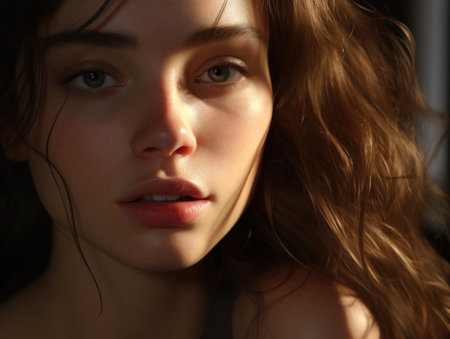 a close up of a womanの素材