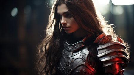 a woman in a armorの素材