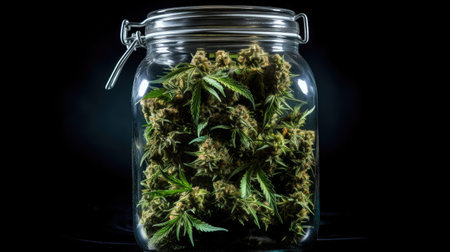 a jar of green plantsの素材